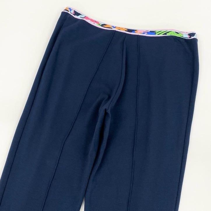 80g23 LEONARD レオナール ボトムス パンツ ストレッチ イタリア製 ウエストゴム◎ テーパードパンツ レディース 女性用 0493912 38 ネイビー
