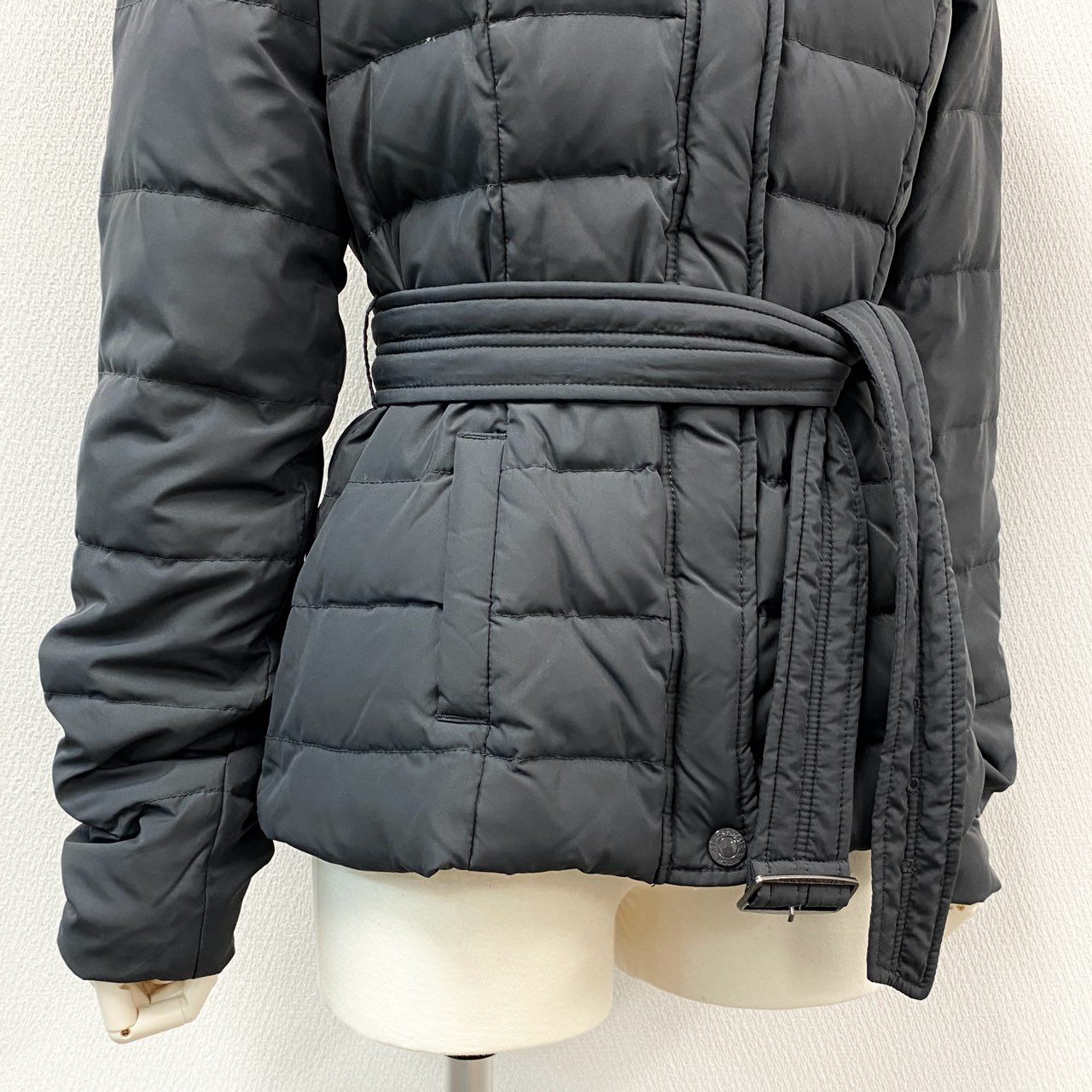 74i8 Abercrombie&Fitch アバクロンビーアンドフィッチ ダウンジャケット アウター ウエストベルト ファー S グレー系 レディースk02i
