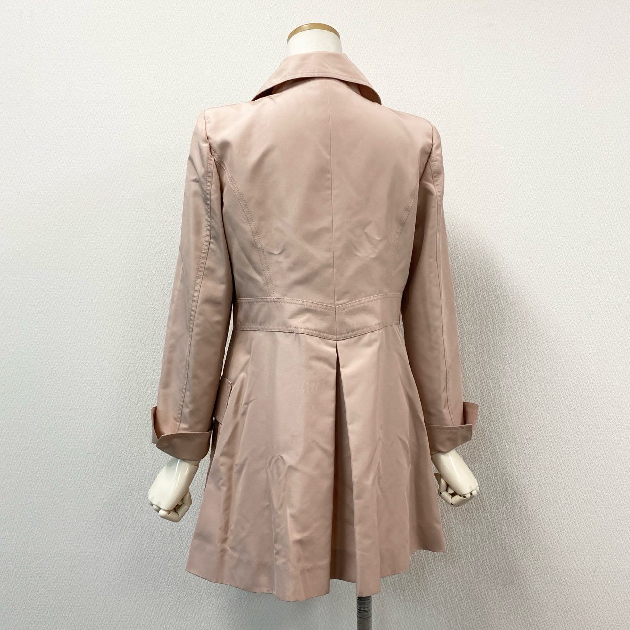 61g23 《美品》 FOXEY フォクシー シルクトレンチコート 29727 38 ピンク Silk Trench Coat スプリングコート