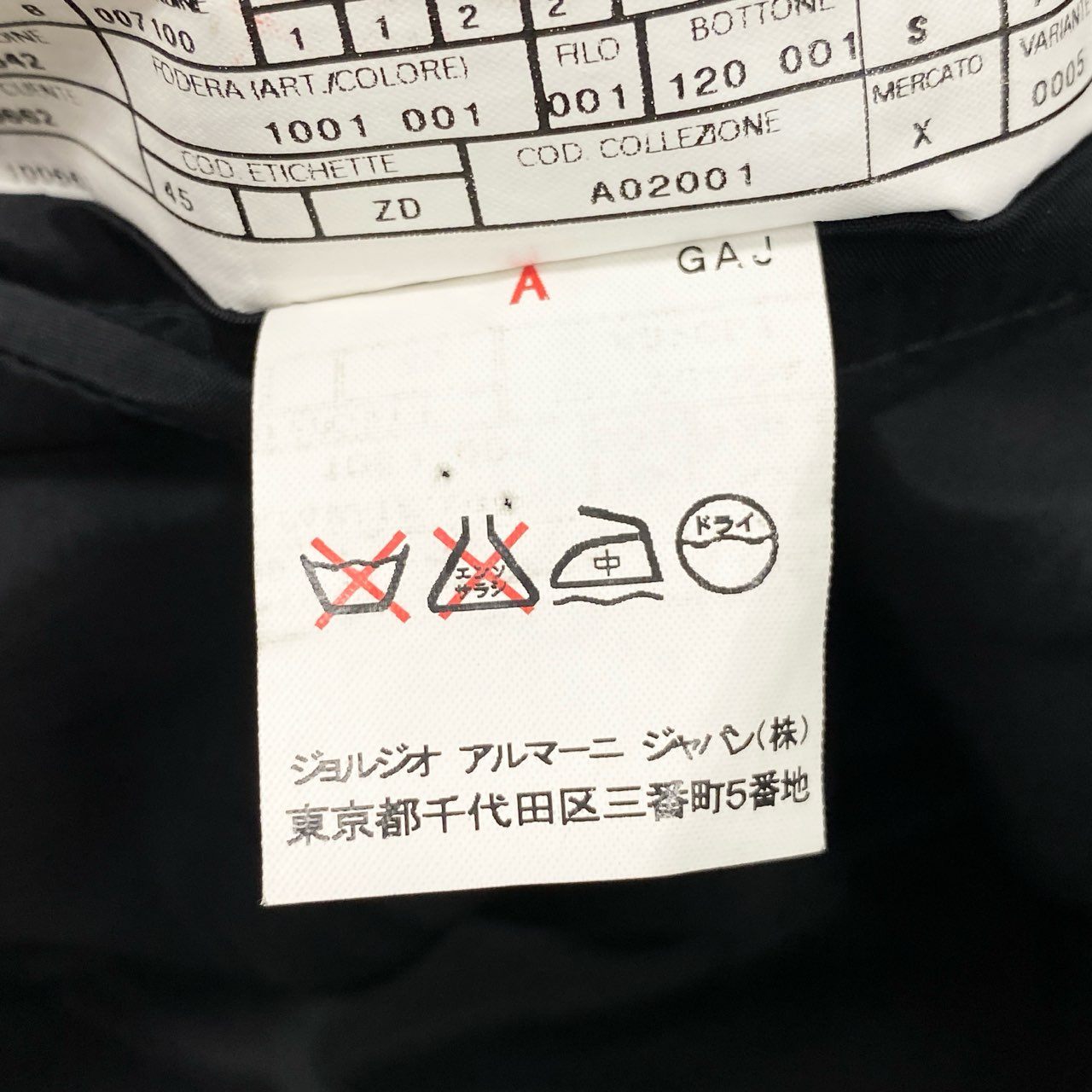 81h7 ARMANI COLLEZIONI アルマーニコレッツォーニ テーラードジャケット ブレザー 総カシミヤ 52 ブラック カシミア100% メンズk02i