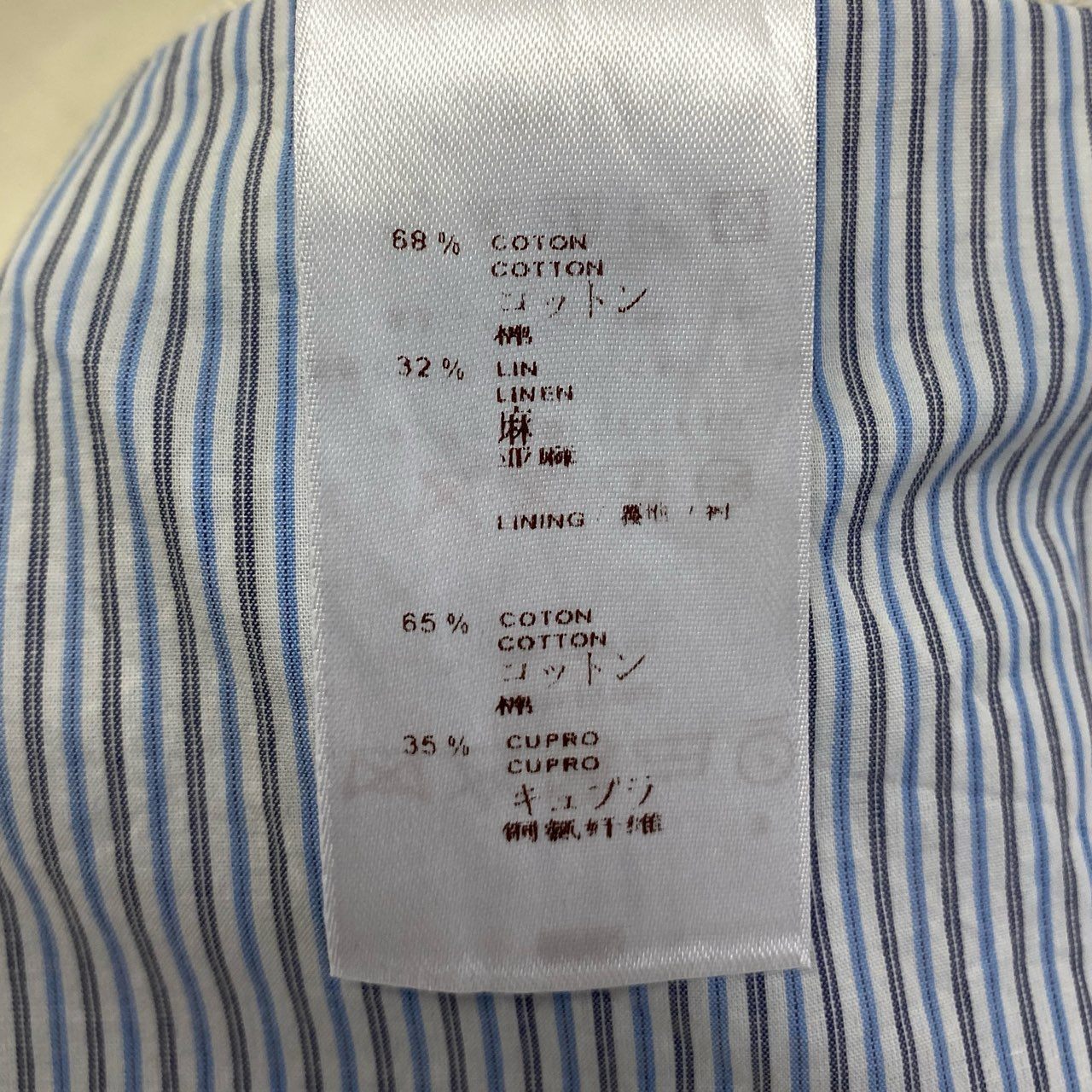 14c5 LOUIS VUITTON ルイヴィトン LVロゴボタン コットンリネン 金ボタン ブレザー テーラードジャケット サイズ50 ホワイト系(生成り) メンズ 男性用 サマージャケットk02i