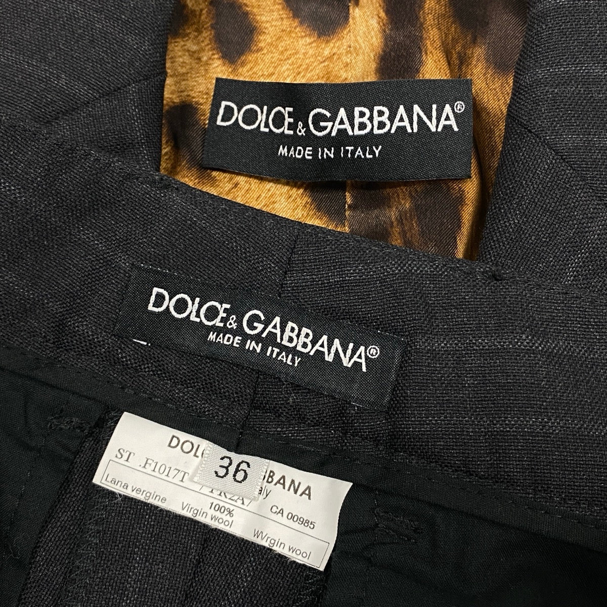 i29 DOLCE&GABBANA スーツセットアップ テーラードジャケット スラックスパンツ ストライプ 36サイズ ダークグレー ウール100% レディース 女性用u02t
