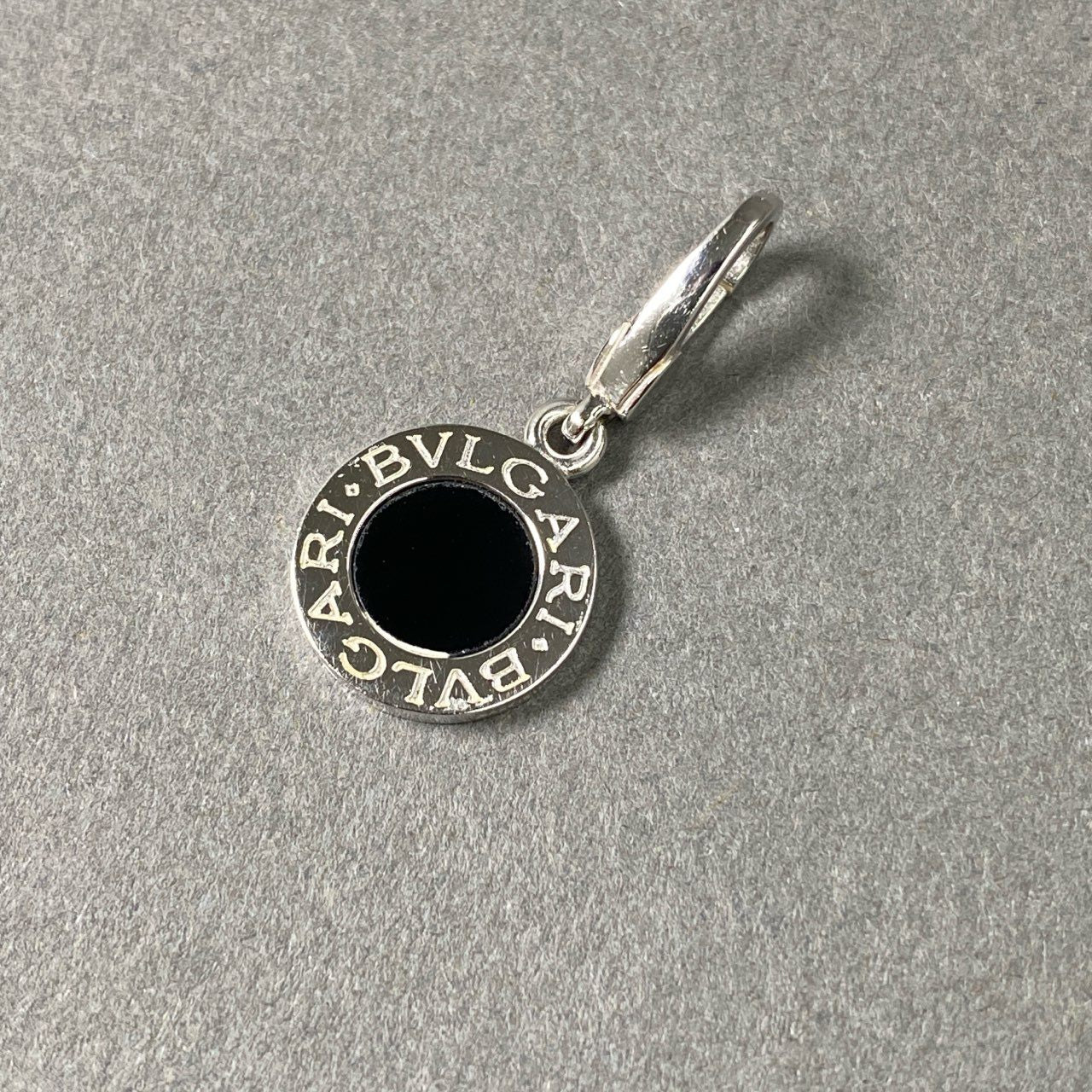 Pf16-1 BVLGARI ブルガリ K18WG オニキス ペンダントトップ チャーム ホワイトゴールド ジュエリー ネックレス