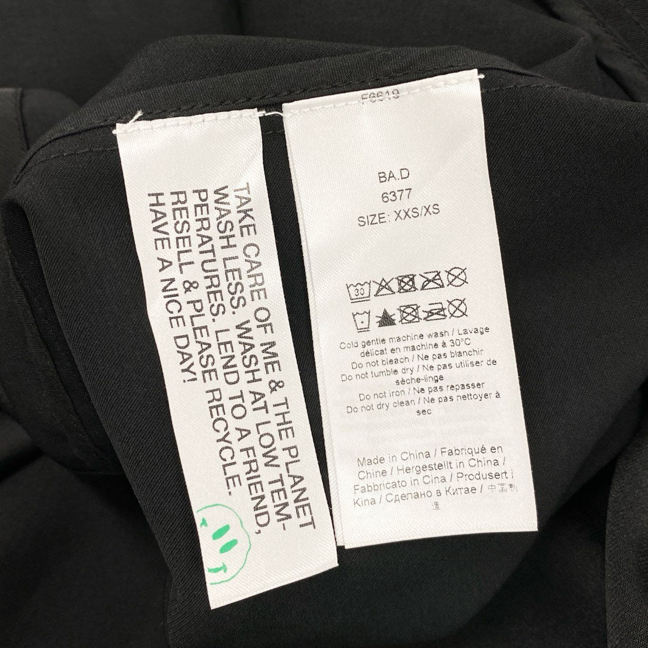 43c29 《美品》 GANNI ガニー フリルビッグカラー オープンワンピース XXS ブラック ドレス ガウン