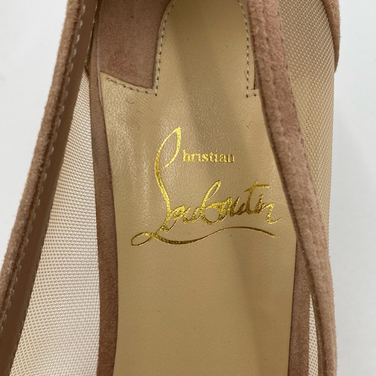 1h7【美品】Christian Louboutin クリスチャンルブタン GALATIVI 70 パンプス サイズ37 1/2 ピンクベージュ レディース 箱付きk02i