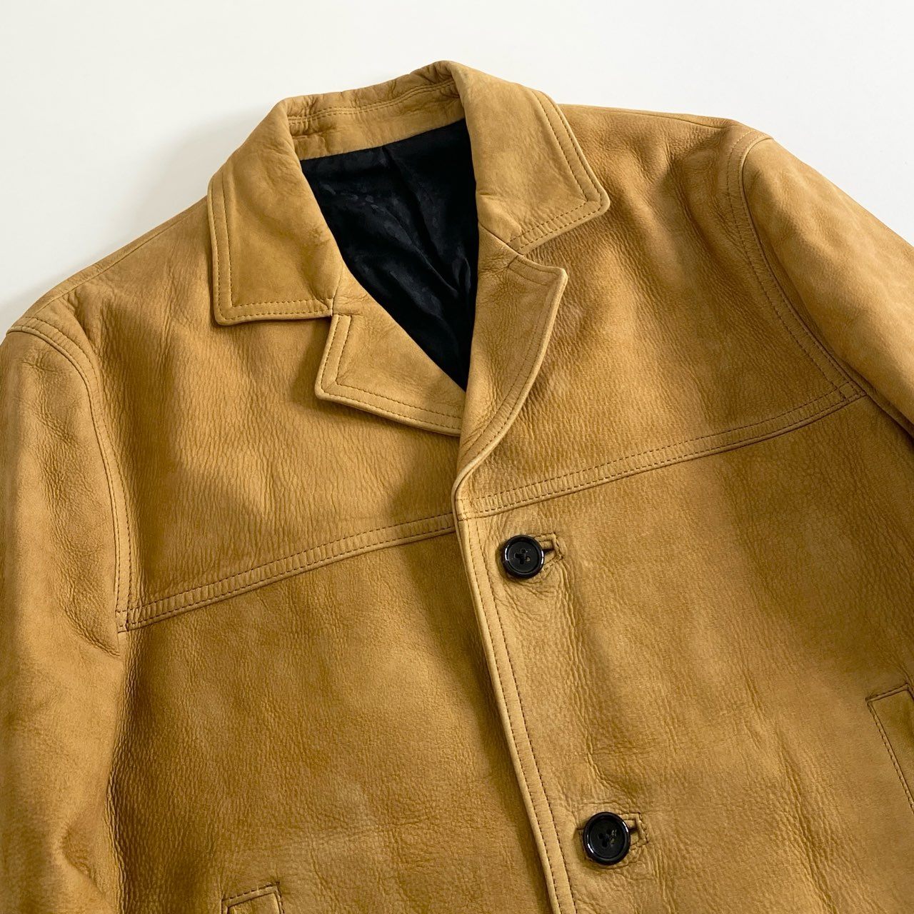 68g26 Rags MCGREGOR ラグスマックレガー 4BUTTONS LEATHER JACKET レザージャケット 牛革 日本製 ヌバック 211145102 Mサイズ キャメル カウレザー