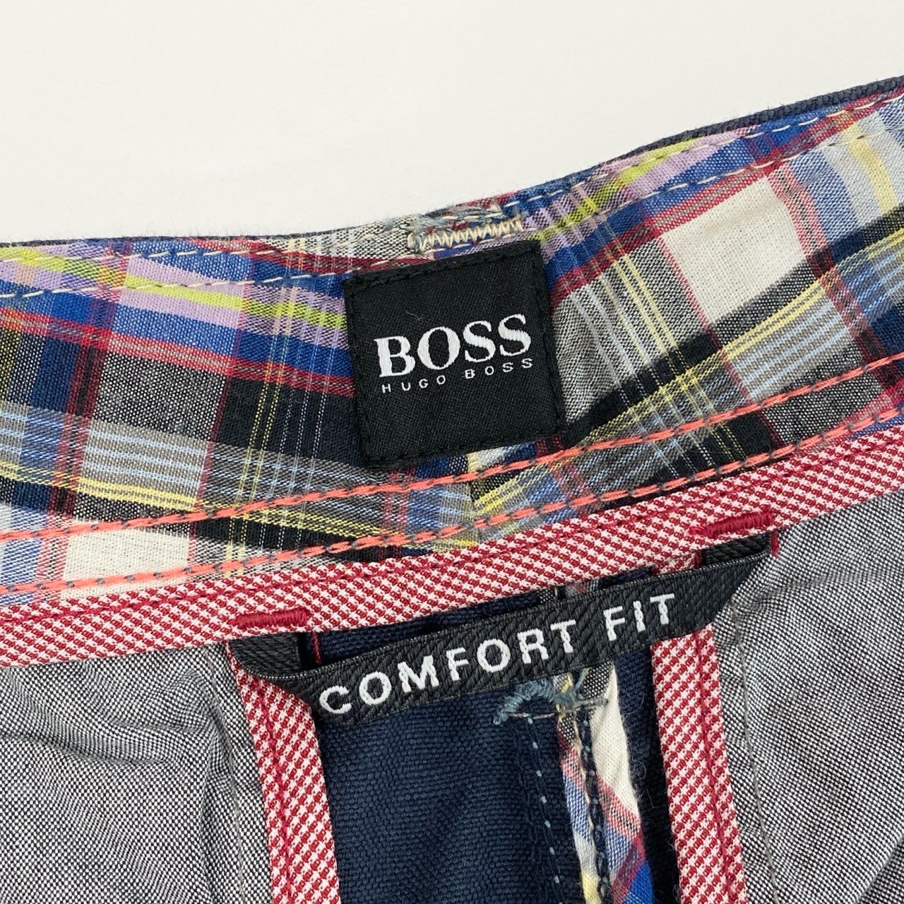 45j15 《新品保管品》HUGO BOSS ヒューゴボス ハーフパンツ カーゴパンツ 膝丈 ボトムス 44サイズ ネイビー メンズu02t
