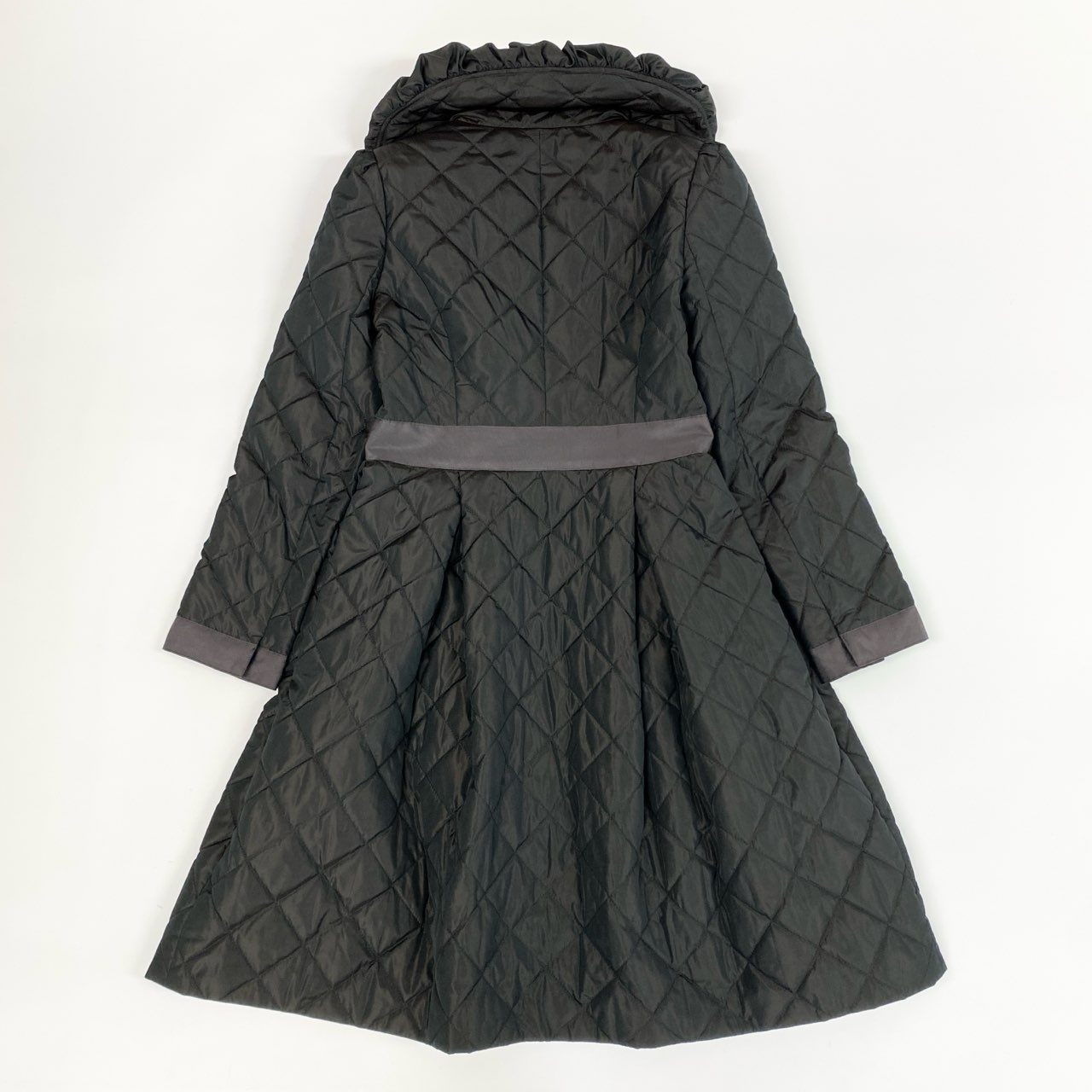 34j27《美品》 Rene ルネ TISSUE ロイヤルスウィート キルティングコート ロングコート 中綿 日本製 6438040 38 ダークブラウンo07t