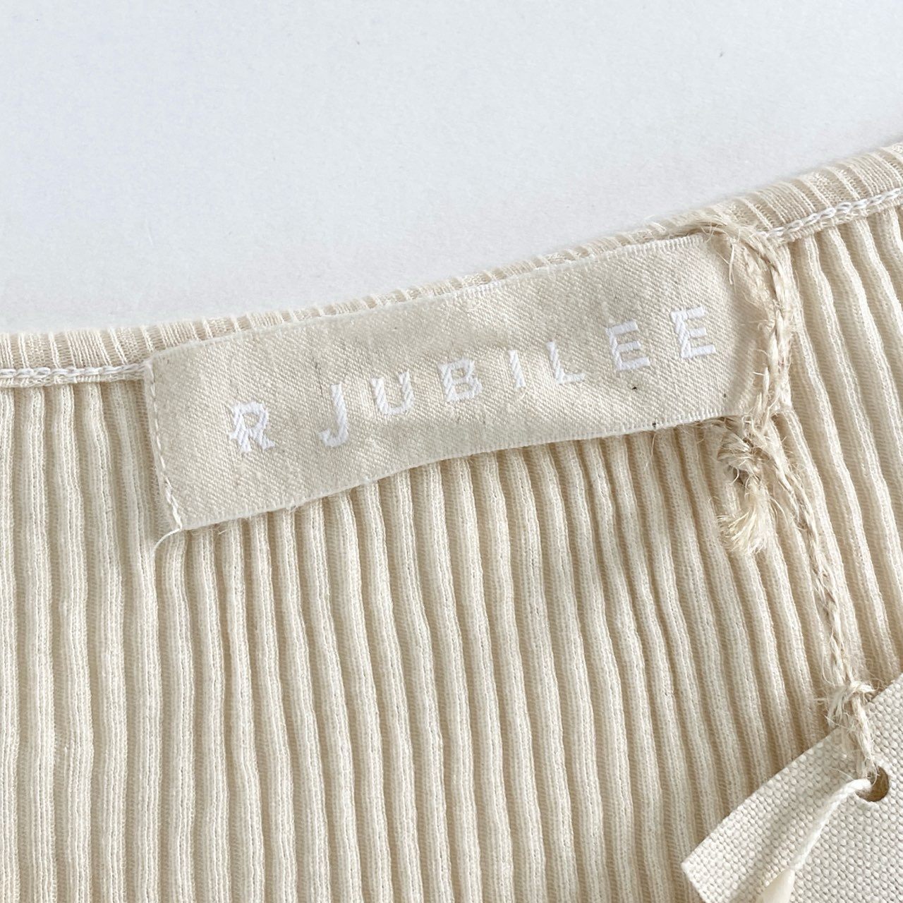 60i11 《タグ付》定価¥21,780 R JUBILEE アールジュビリー Sheer Rib Dress シアーリブドレス F アイボリー ワンピース 日本製