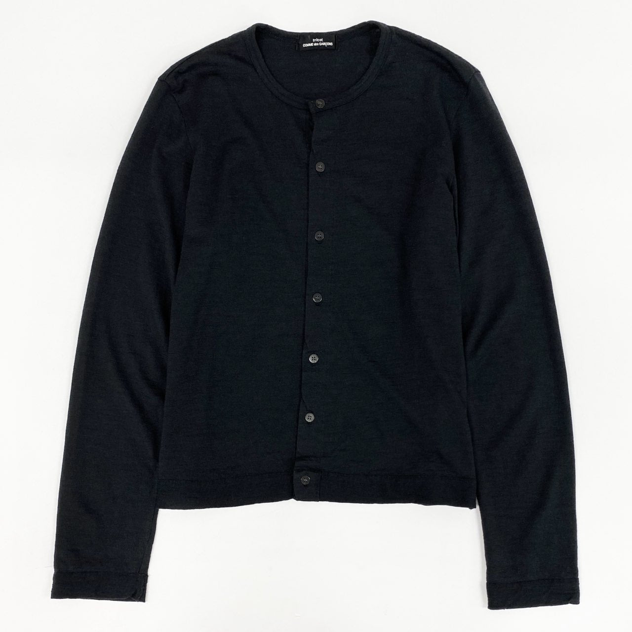 48h15《極美品》tricot COMME des GARCONS トリコ コムデギャルソン カーディガン ウール 薄手カーディガン ブラック レディース 日本製 AD2001k02i