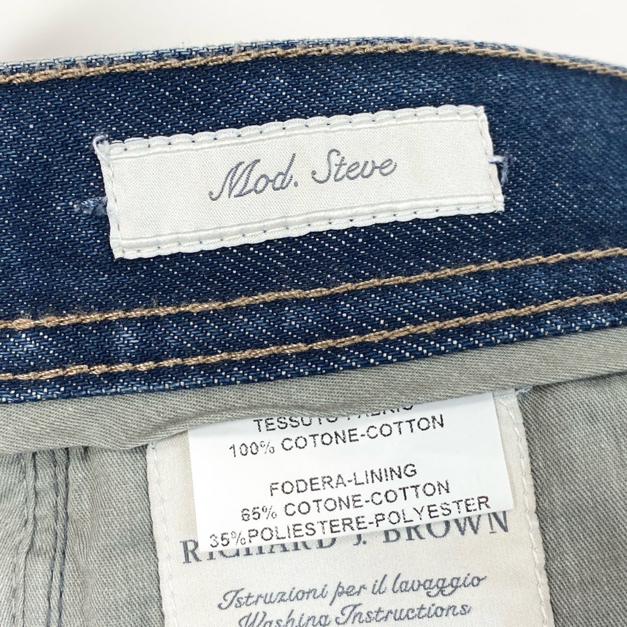 81d4 【タグ付】 RICHARD J.BROWN リチャードジェイブラウン MOD. Steve スティーブ ヴィンテージ加工 デニムパンツ 34 インディゴ ICON COLLECTION ジーンズ イタリア製