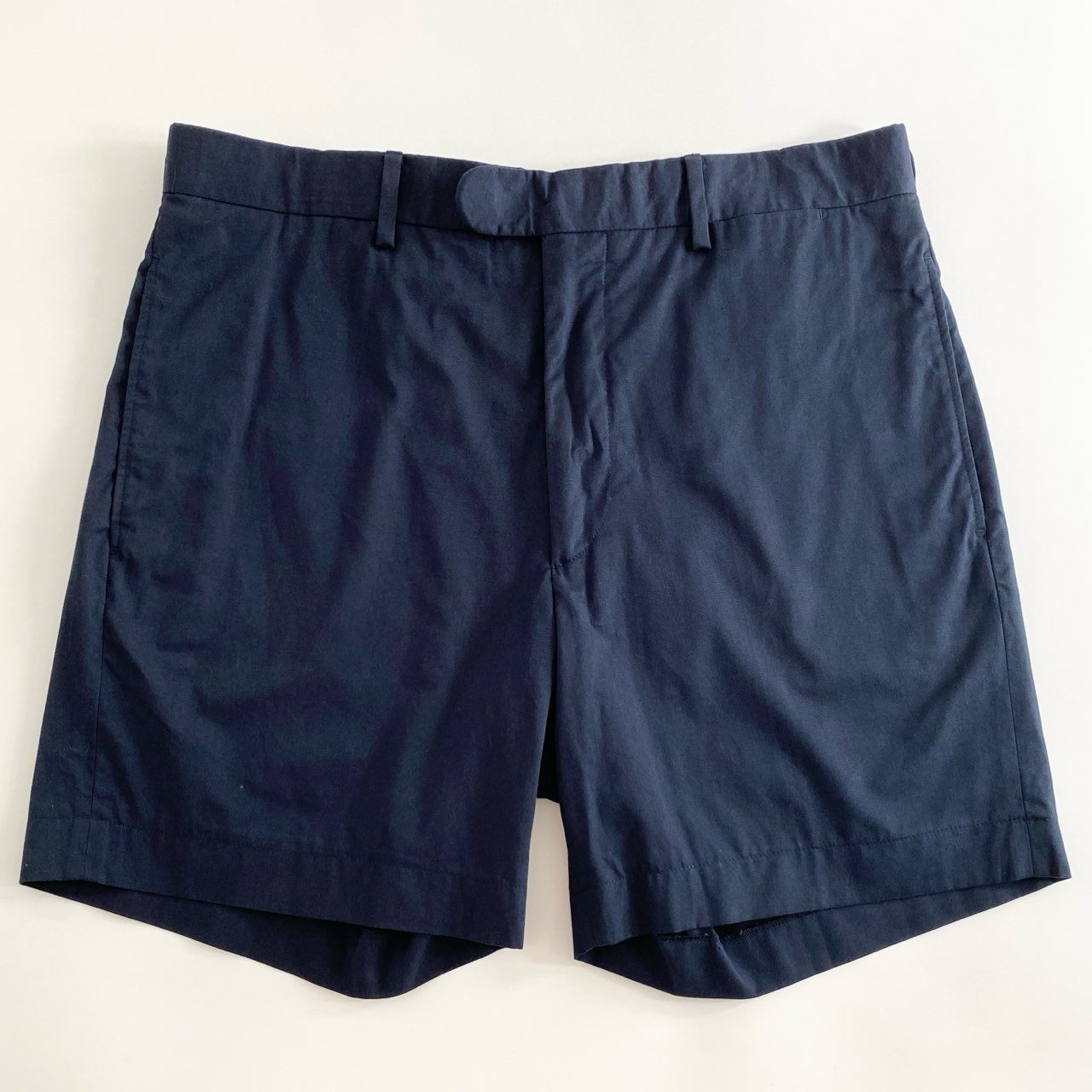 76j2 イタリア製 HERMES エルメス ショートパンツ ハーフパンツ サイズ52 ネイビー コットン100% メンズ 大きいサイズ
