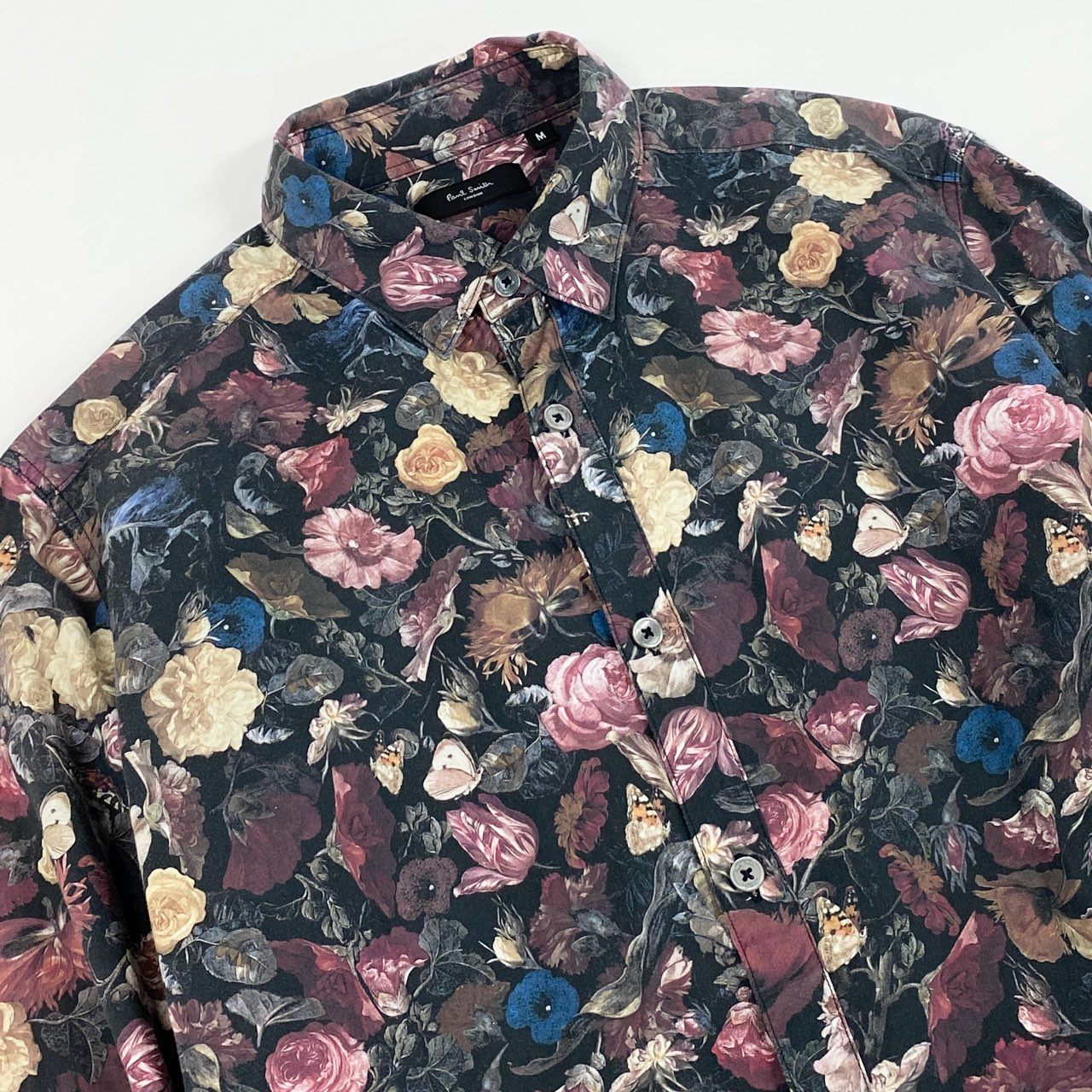 13f12 Paul Smith ポールスミス 花柄シャツ 総柄 メンズシャツ バラ フローラル フラワープリント 薄手シャツ 男性用 PL-CR-42889 M マルチカラー コットン100%