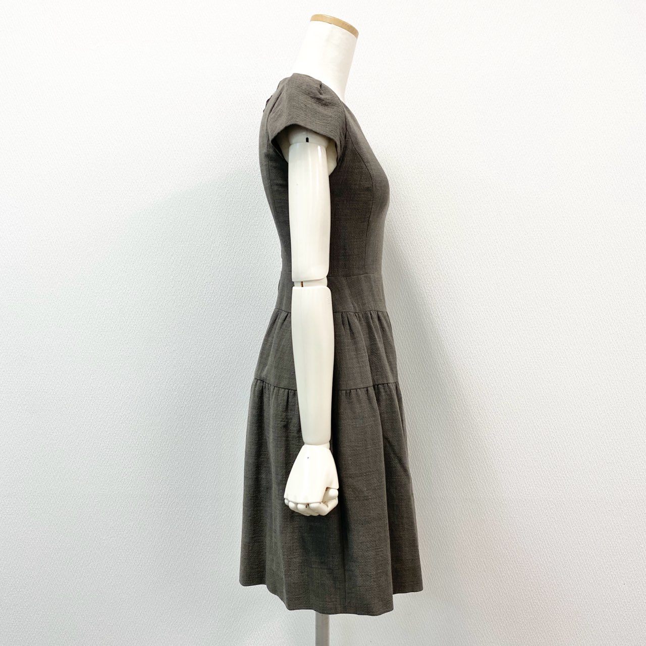 36d7 《美品》 FOXEY フォクシー アガサクリスティ 半袖ワンピース 膝丈ワンピース 30618 サイズ38 ブラウン レディース 日本製