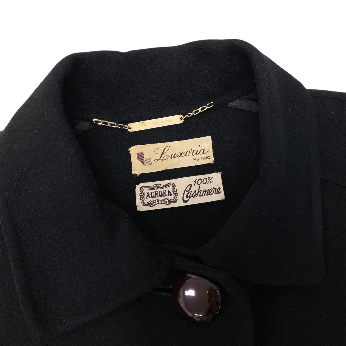 15j16 Luxoria MILANO ラグソリア AGNONA アニオナ ロングコートアウター ブラック カシミヤ100% レディース 女性用u02t