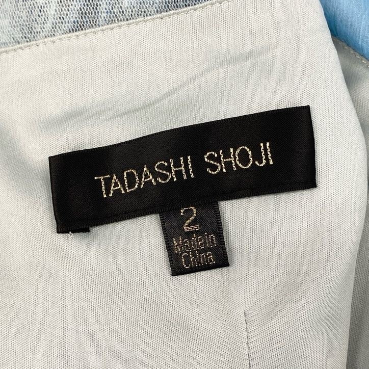 79g24 《未使用》定価¥113.300 TADASHI SHOJI タダシショージ Ines Dress レースドレスワンピース 2 ブルー パーティ 結婚式_