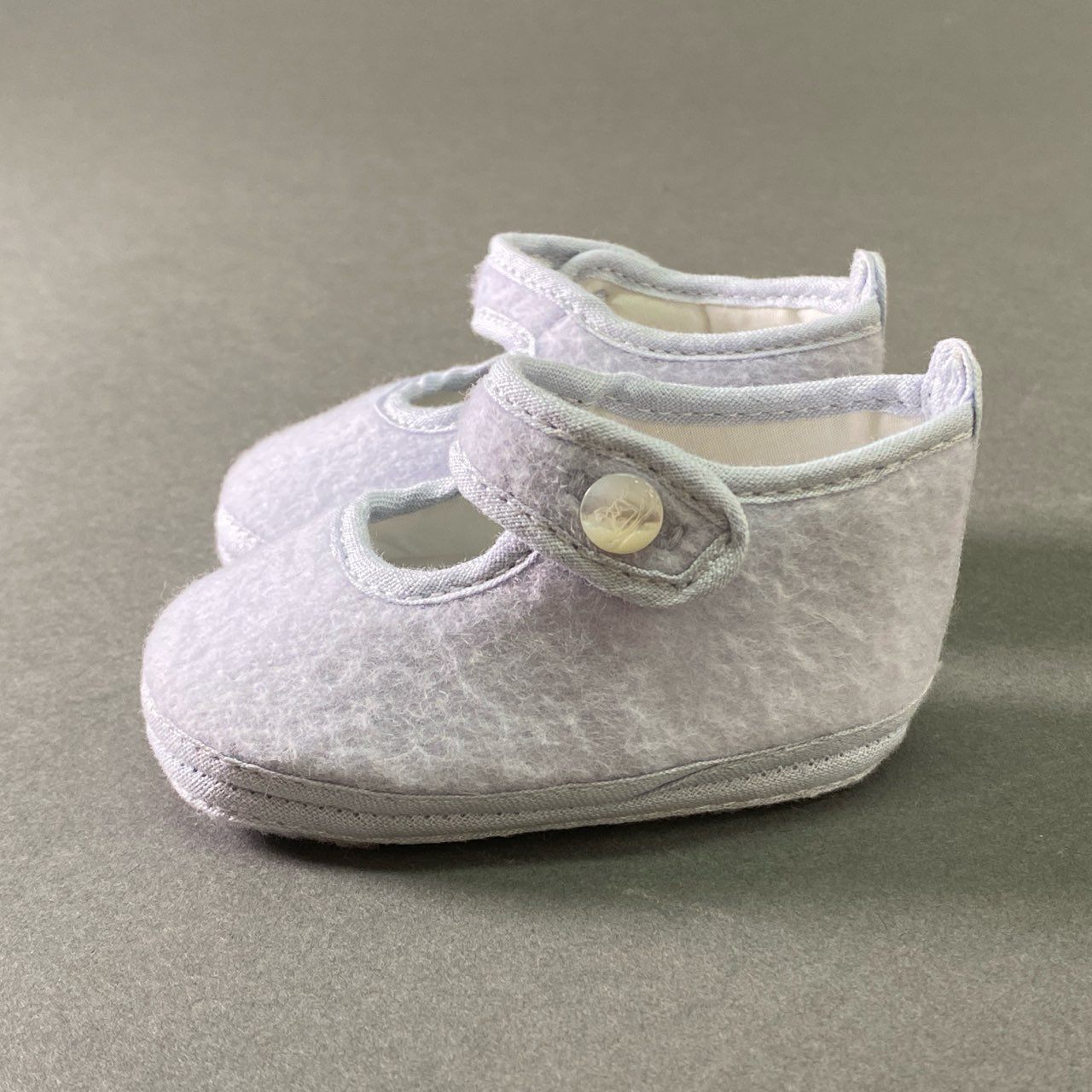 1a27 《美品》HERMES エルメス PAIRE DE CHAUSSONS PIF ベビー ファーストシューズ ホース刺繍 ブルー