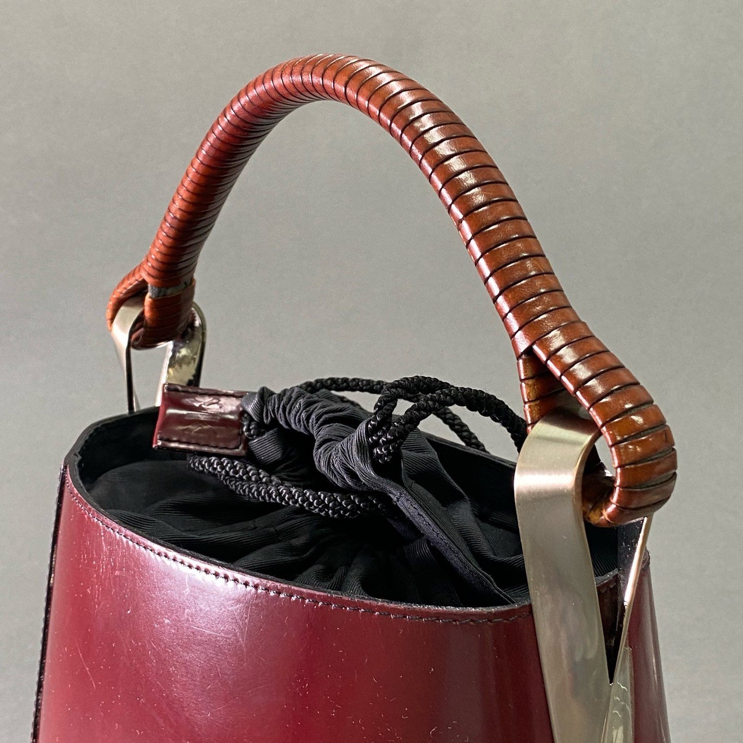Ae5 KENZO ケンゾー Pagodon パゴドン Bucket Bag バケットバッグ ボルドー レザー バケツ ハンドバッグ Vintage ヴィンテージ アンティーク