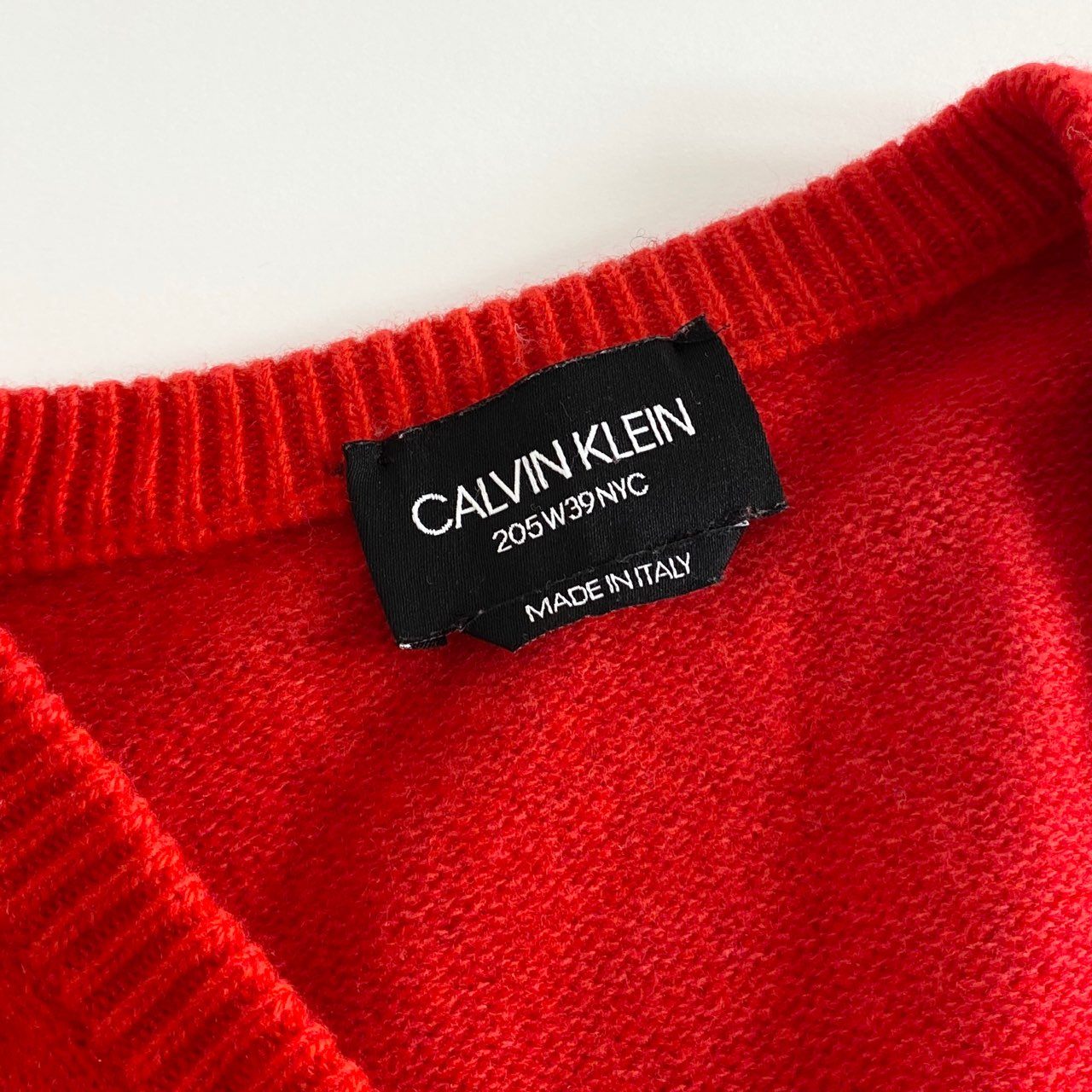 28h10 イタリア製 CALVIN KLEIN カルバンクライン 205W39NYC ニット セーター サイズS レッド メンズ