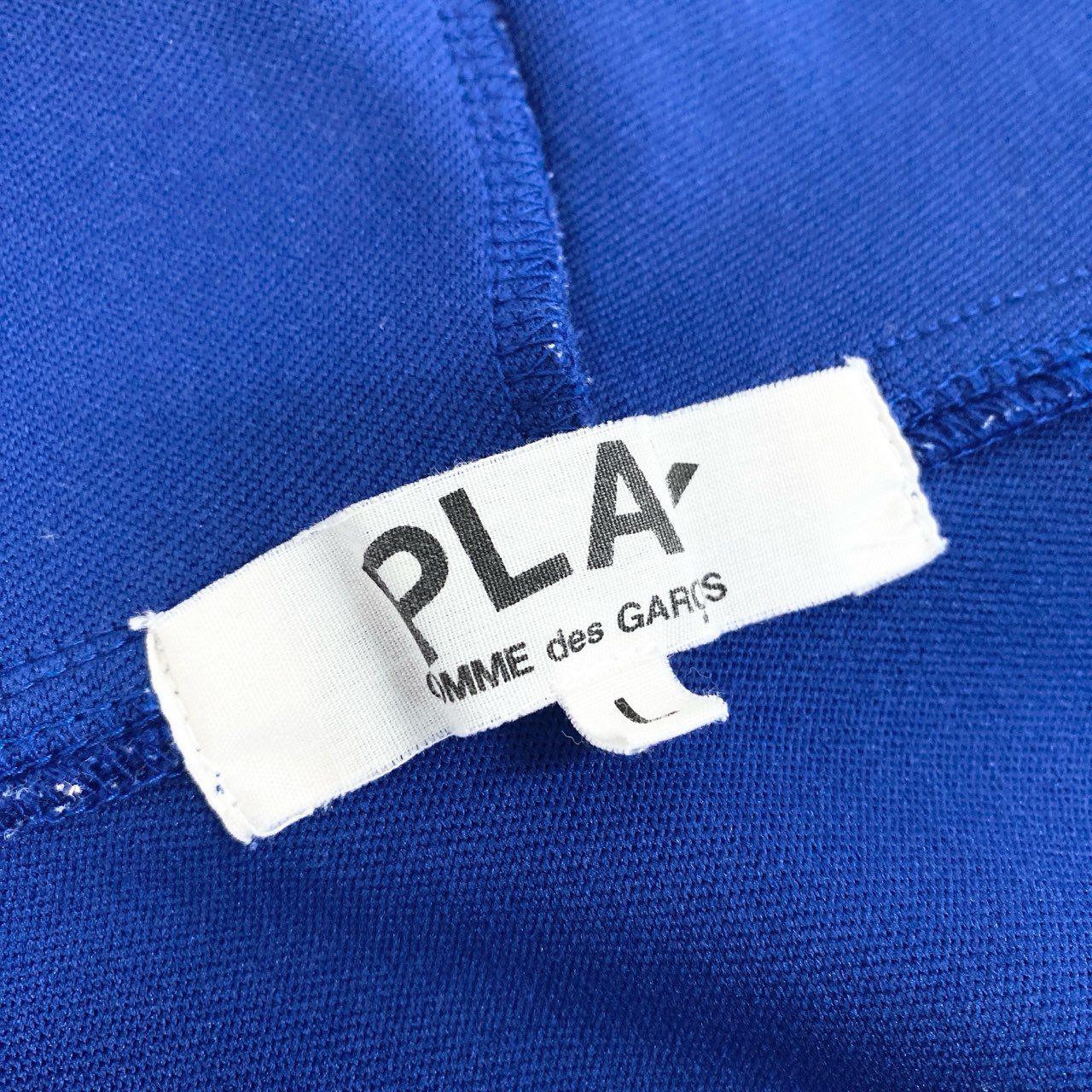 68g21 PLAY COMME des GARCONS プレイ コムデギャルソン RED HEART ZIP PARKA レッドハート ジップパーカー L ブルー 日本製 女性服 AD2019