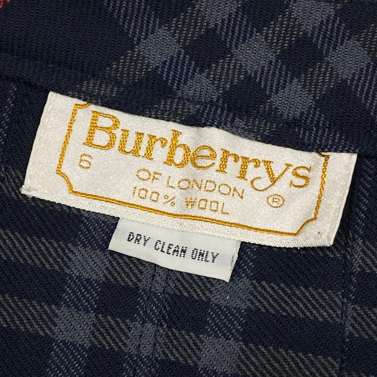 Ij15 Burberrys バーバリーズ チェック柄 レザーベルト ラップスカート サイズ6 ネイビー ウール100% レディースo07t