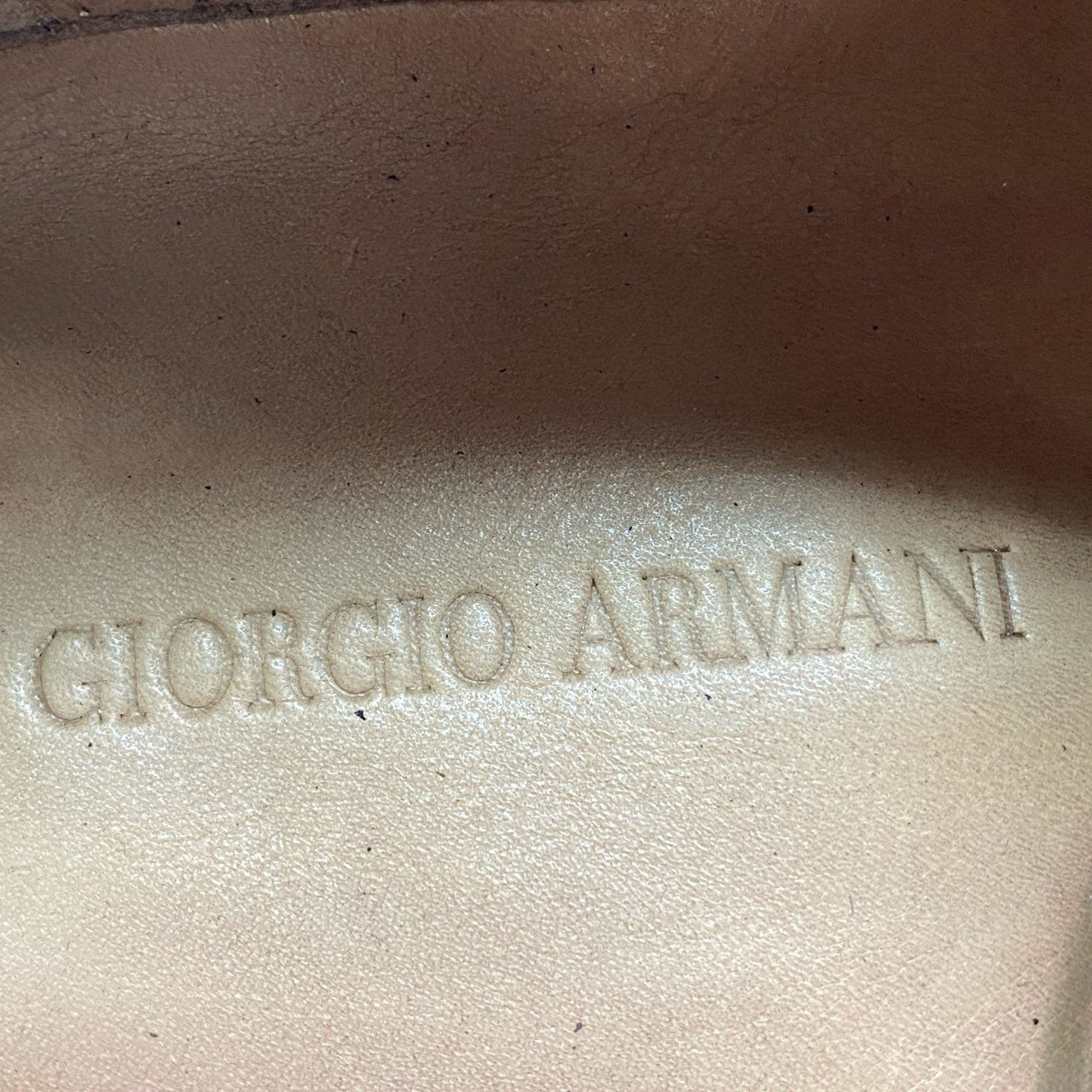 3f10 【美品】イタリア製 GIORGIO ARMANI ジョルジオアルマーニ ドレスシューズ 革靴 サイズ43 ブラウン レザー メンズ 紳士靴 レザーシューズ ドレス フォーマル