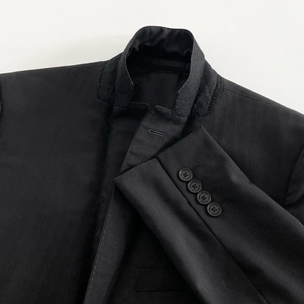 83h27 BURBERRY BLACK LABEL バーバリーブラックレーベル スリーピース シングルスーツ ビジネススーツ セットアップ D1H06-702-09 サイズ92-76-170 38R ブラック ストライプ 羊毛100% メンズ