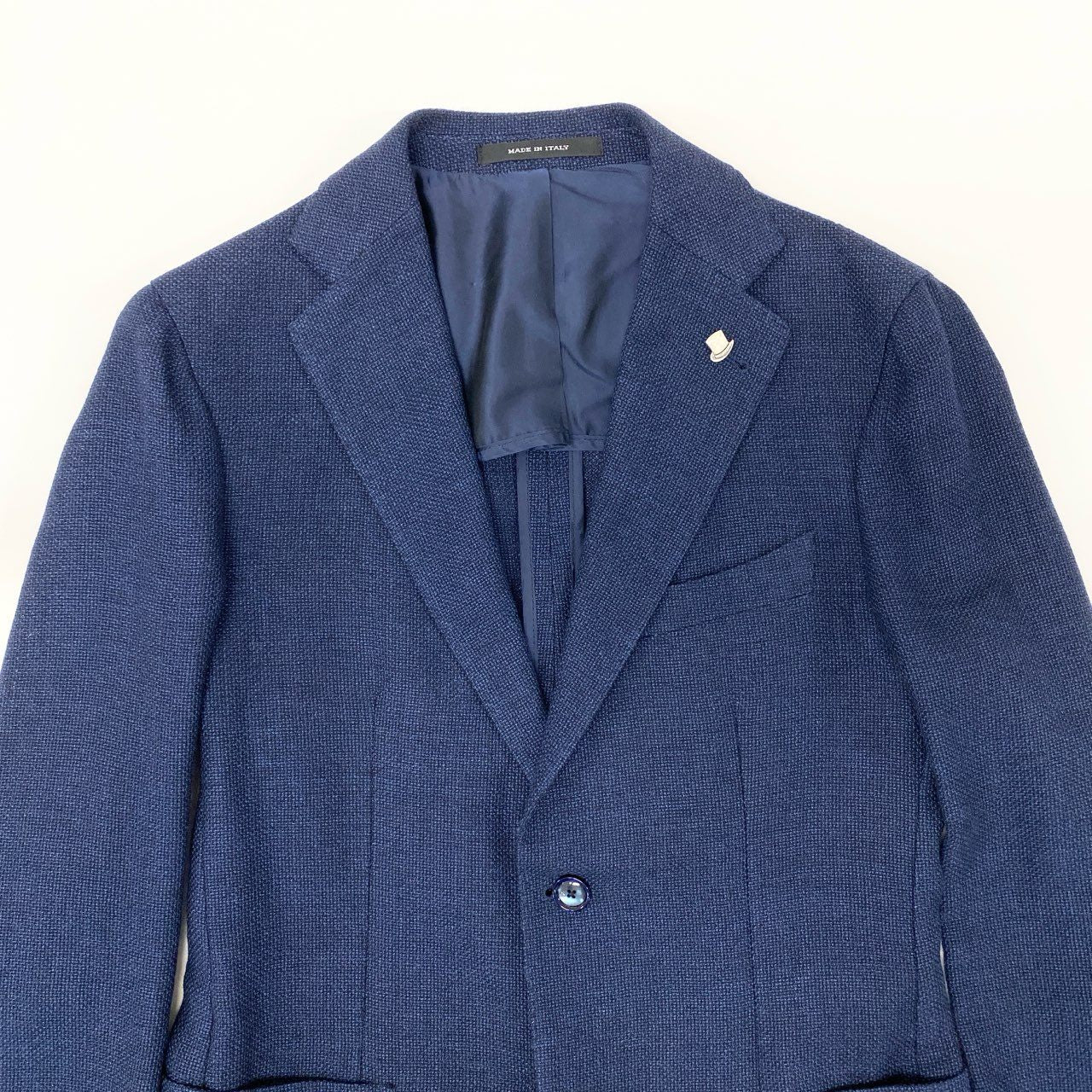 22i16《極美品》 TAGLIATORE タリアトーレ Brilla per il gusto ブリッラペルイルグスト テーラードジャケット 1SVF22K サイズ44 ネイビー メンズ ラペルピン付きu02t