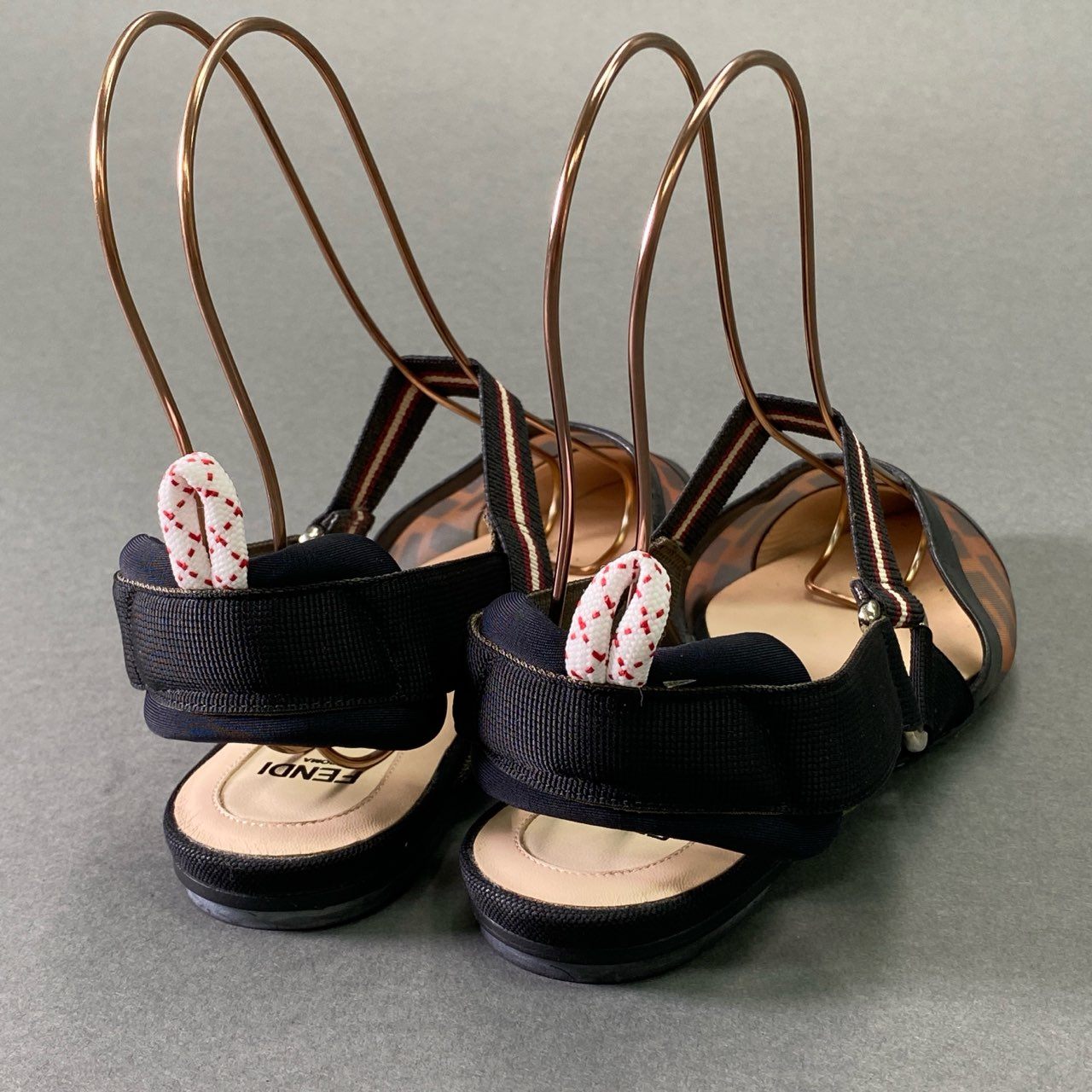 6f8 FENDI フェンディ メッシュ素材 ズッカ柄 フラットシューズ フラットパンプス サイズ37 レディース 女性用 靴 シューズ