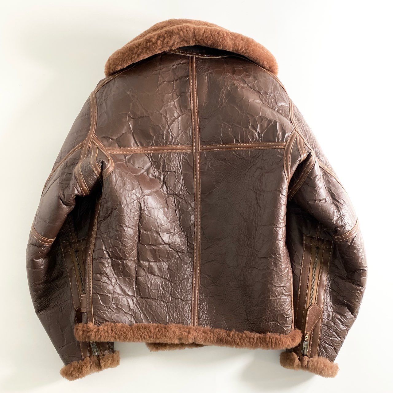 31d12 EASTMAN LEATHER CLOTHING イーストマンレザー R.I.F フライトジャケット ムートンジャケット 36 ブラウン メンズ flying jacket