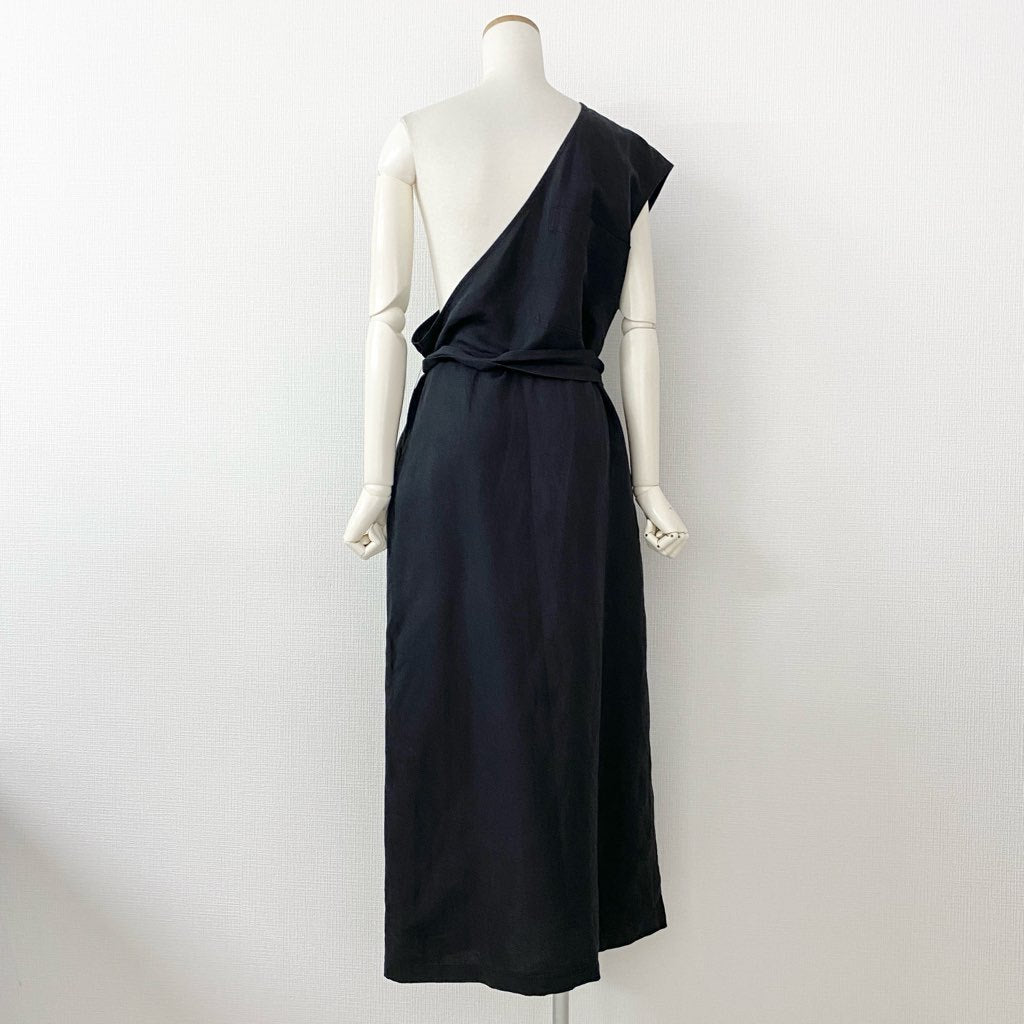 19c24 6 ROKU ロク ワンショルダーワンピース ブラック ドレス ONE SHOULDER ONE PIECE 日本製 UNITED ARROWS