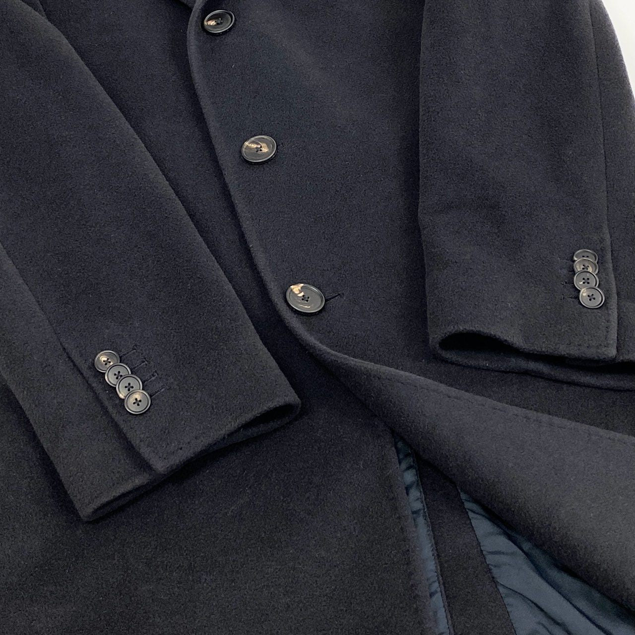 57h4《美品》参考価格¥236.500 TAGLIATORE タリアトーレ C-LORD カシミヤ100% チェスターコート 48 ブラック フォーマル 最高級