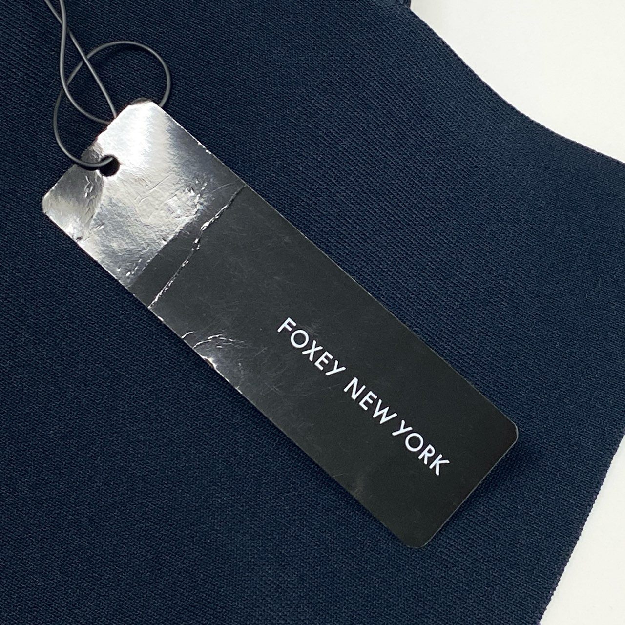 34d4 《新品タグ付き》 FOXEY NEW YORK フォクシーニューヨーク シュートップス 半袖カットソー トップス パフスリーブ 32826 サイズ38 ミッドナイトブルー レディース 日本製