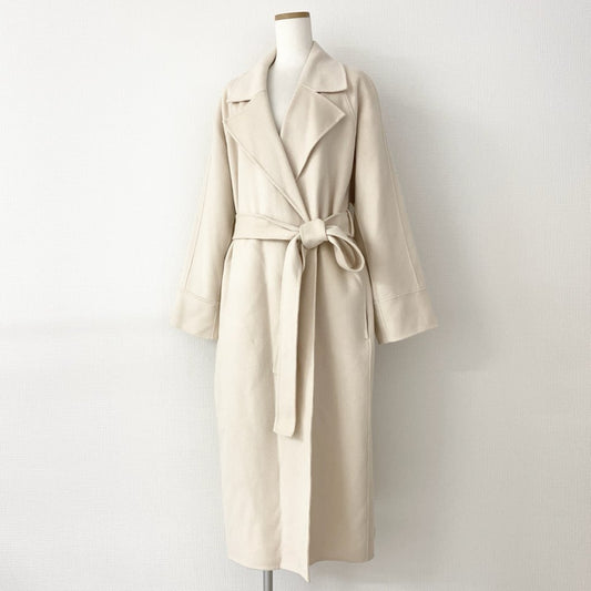 41e10 《新品タグ付き》 COS コス ダブルフェイス ベルテッドコート ロングコート サイズM クリーム レディース