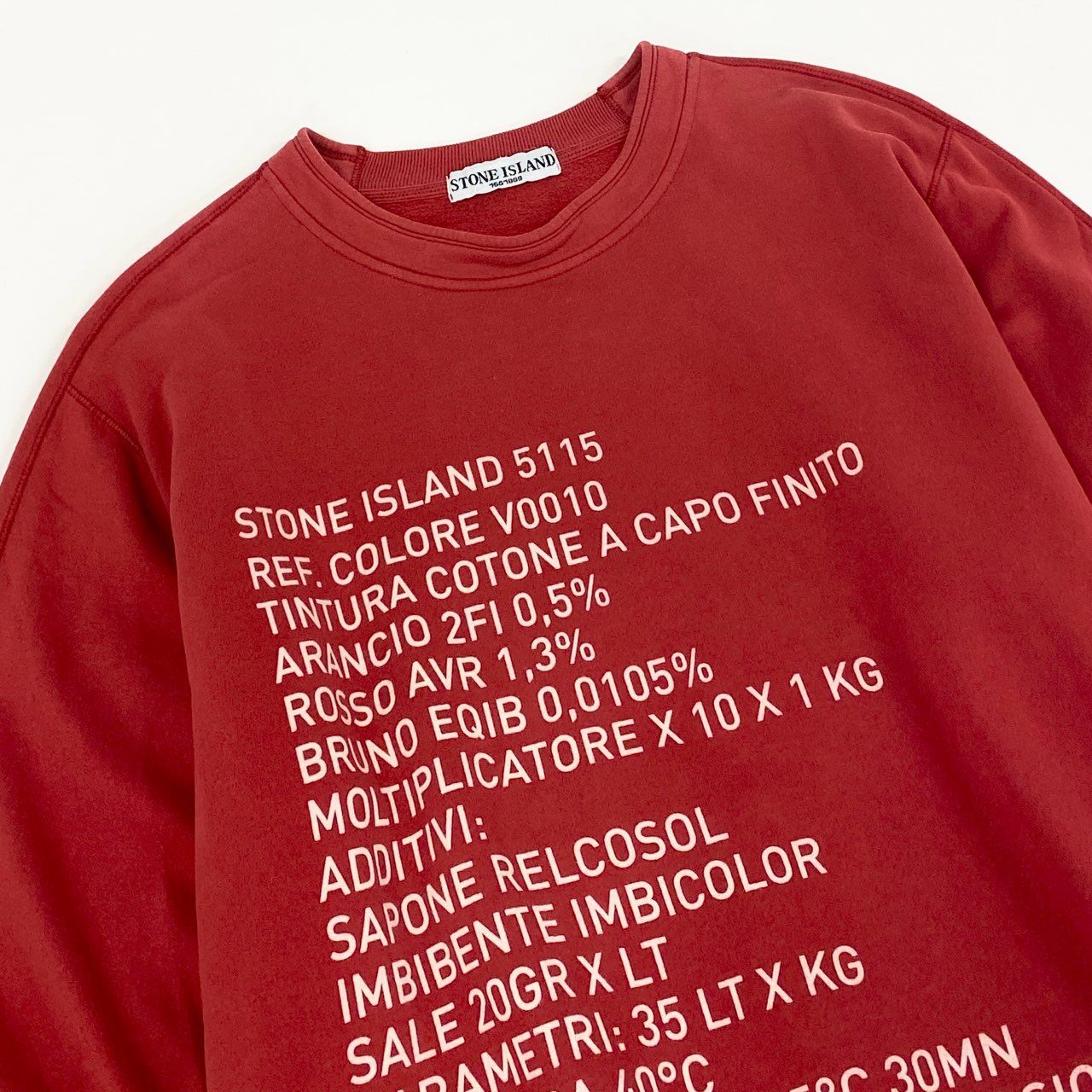 52e23 STONE ISLAND ストーンアイランド Massimo Osti マッシモオスティ期 ヴィンテージ スウェット トレーナー サイズL レッド メンズ 男性用 トップス
