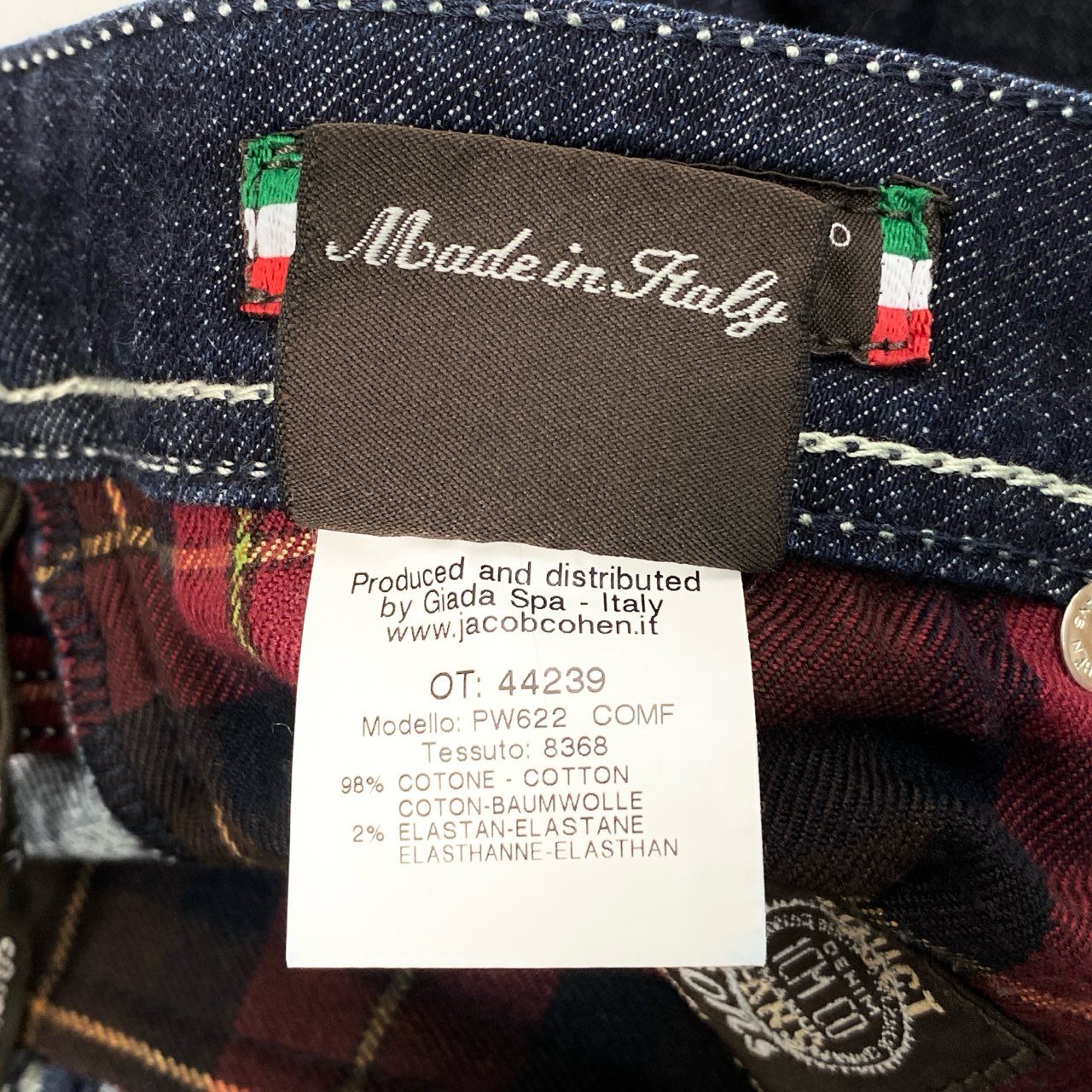13h29 《美品》JACOB COHEN ヤコブコーエン ストレッチデニム ジーンズ パンツ ボトムス イタリア製 29サイズ インディゴ メンズ 男性用u02t