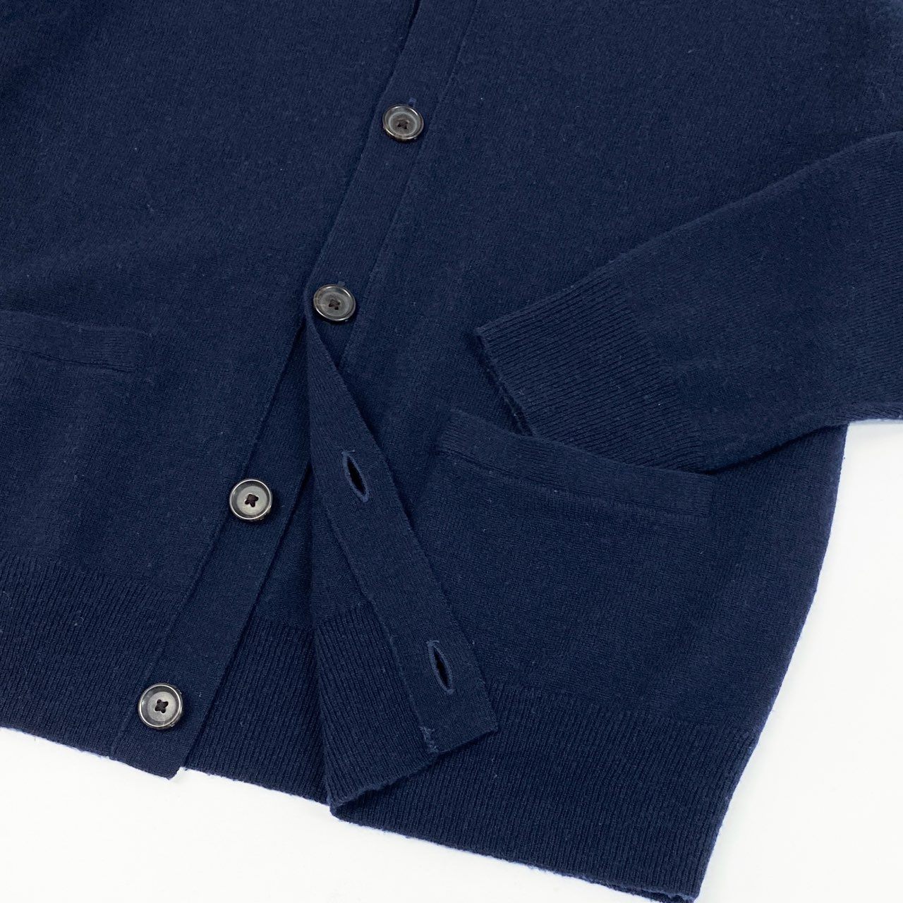 1g2 POLO RALPH LAUREN ポロ ラルフローレン カシミヤ混 Vネック ニットカーディガン トップス ポニー刺繍 サイズM ネイビー ウールカシミア メンズ 紳士服