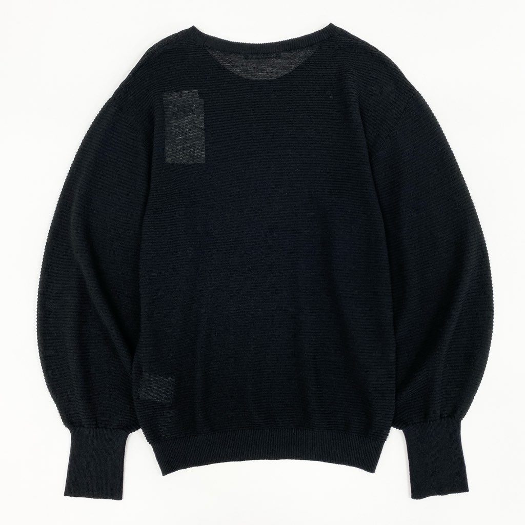 4f7 【新品】 定価5.9万円 MORABITO モラビト かぎ編みニット 春夏秋3シーズン ニットブラウス サイズ38 ブラック レディース 女性用