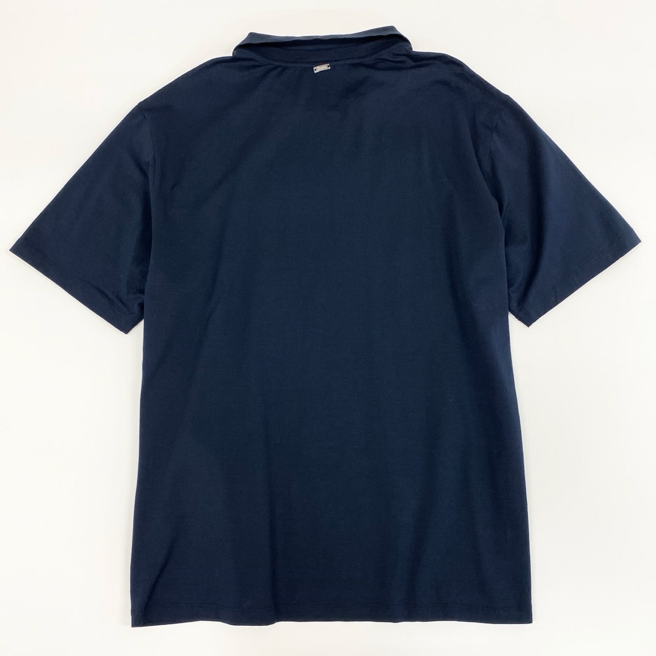 10F11 《美品》 HERNO ヘルノ 半袖ポロシャツ シャツ トップス プルオーバー サイズ52 ネイビー コットン ポリウレタン メンズ 紳士服