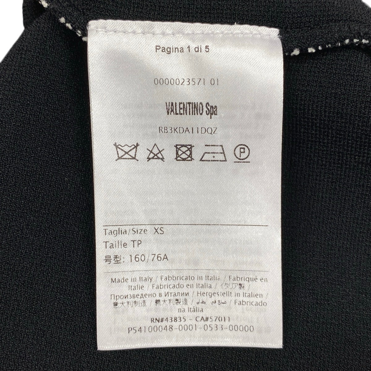 Eg13 【美品】VALENTINO ニットドレス レースデザイン イタリア製 XSサイズ ブラック ホワイト レディース 女性用k02ik02i