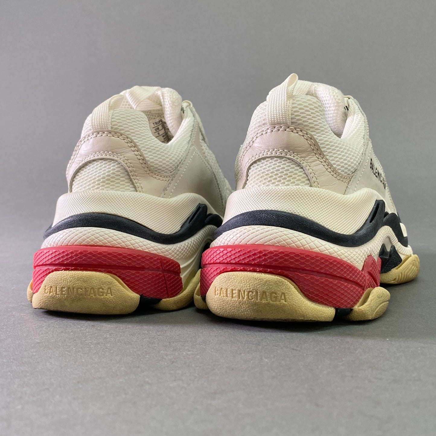 8l25 BALENCIAGA バレンシアガ TRIPLE S トリプルエス ダッドスニーカー 25cm ホワイト ロゴ刺繍 シューズ