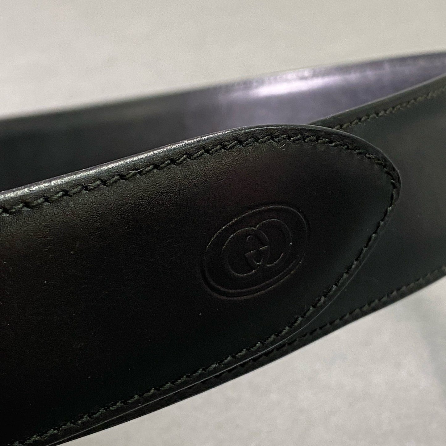 e8 《美品》 GUCCI グッチ レザーベルト 70 / 28 ブラック BLACK Leather OLD GUCCI オールドグッチ Vintage ヴィンテージ イタリア製