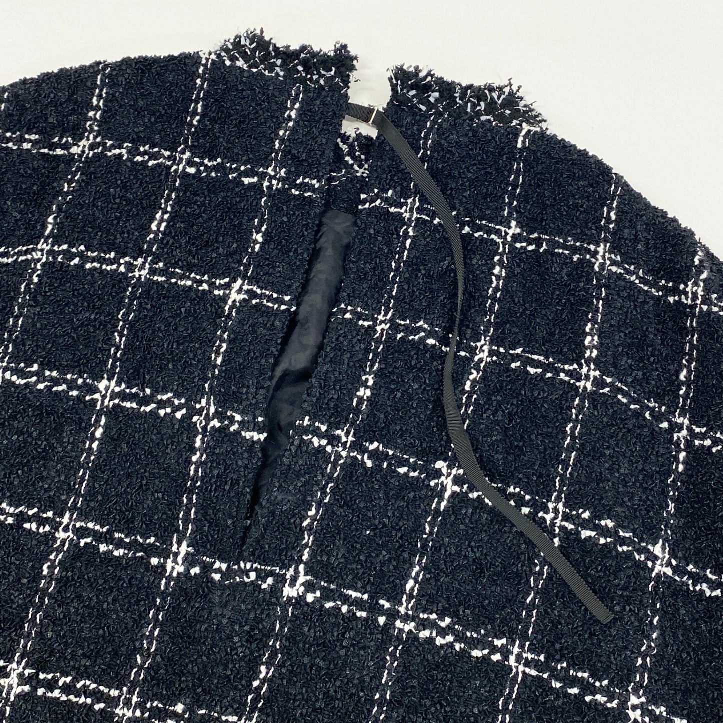 16h9《極美品》sacai サカイ 24SS ツイードプルオーバー オーバーサイズ 24-07144 サイズ1 ブラック ホワイト レディースk02i