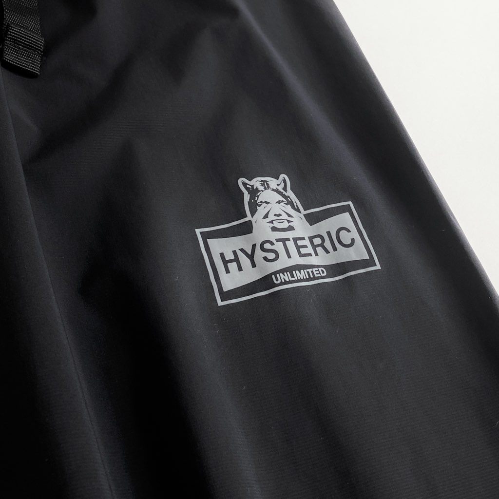 9d10-2 【美品】 HYSTERIC ヒステリックグラマー SEE NO EVIL PERTEX パーテックス 耐水トラックパンツ L ブラック メンズ