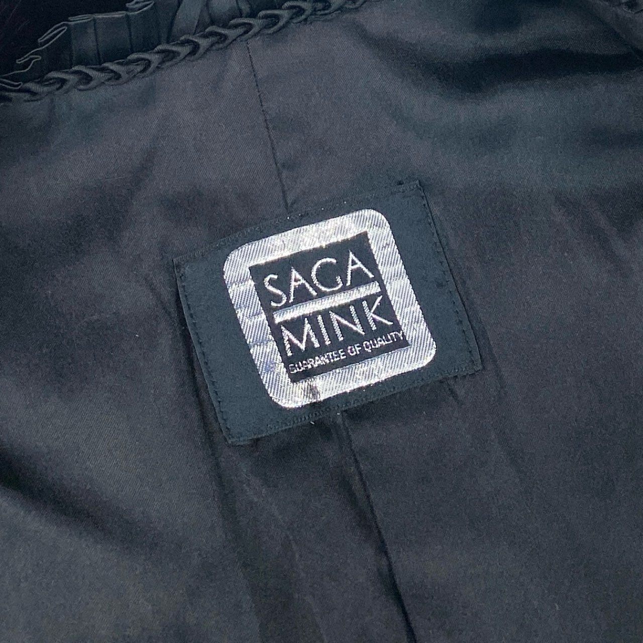 74i4 SAGA MINK サガミンク 銀サガ ダークミンク ミンクコート 毛皮コート ハーフコート ドローコード 11 ブラック系 ミンクファー レディースu02t