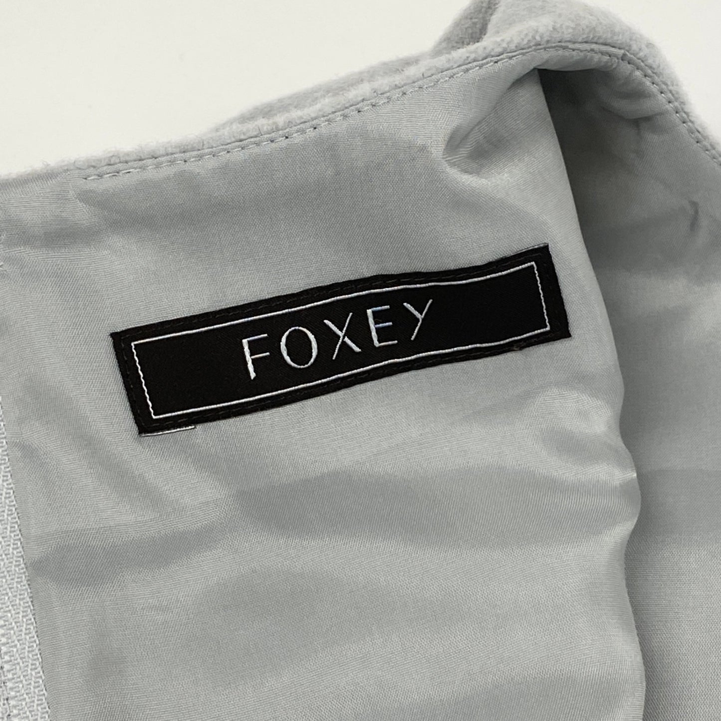 17h20《美品》 FOXEY フォクシー Charlotte シャーロット カシミヤドレス ノースリーブワンピース 42357 サイズ40 アンティークブルー レディースk02i