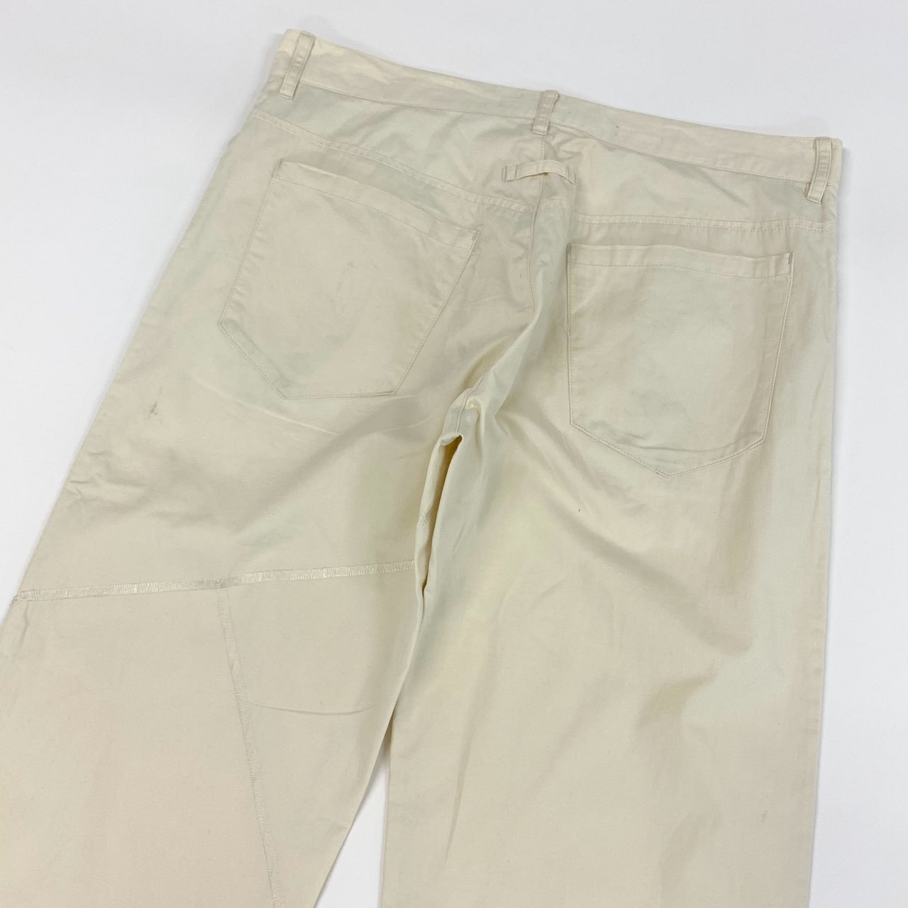 22f18 Jean Paul GAULTIER HOMME ジャンポールゴルチエ オム 切替パターン 5ポケット カラーパンツ ボトムス サイズ50 アイボリー コットン100% メンズ