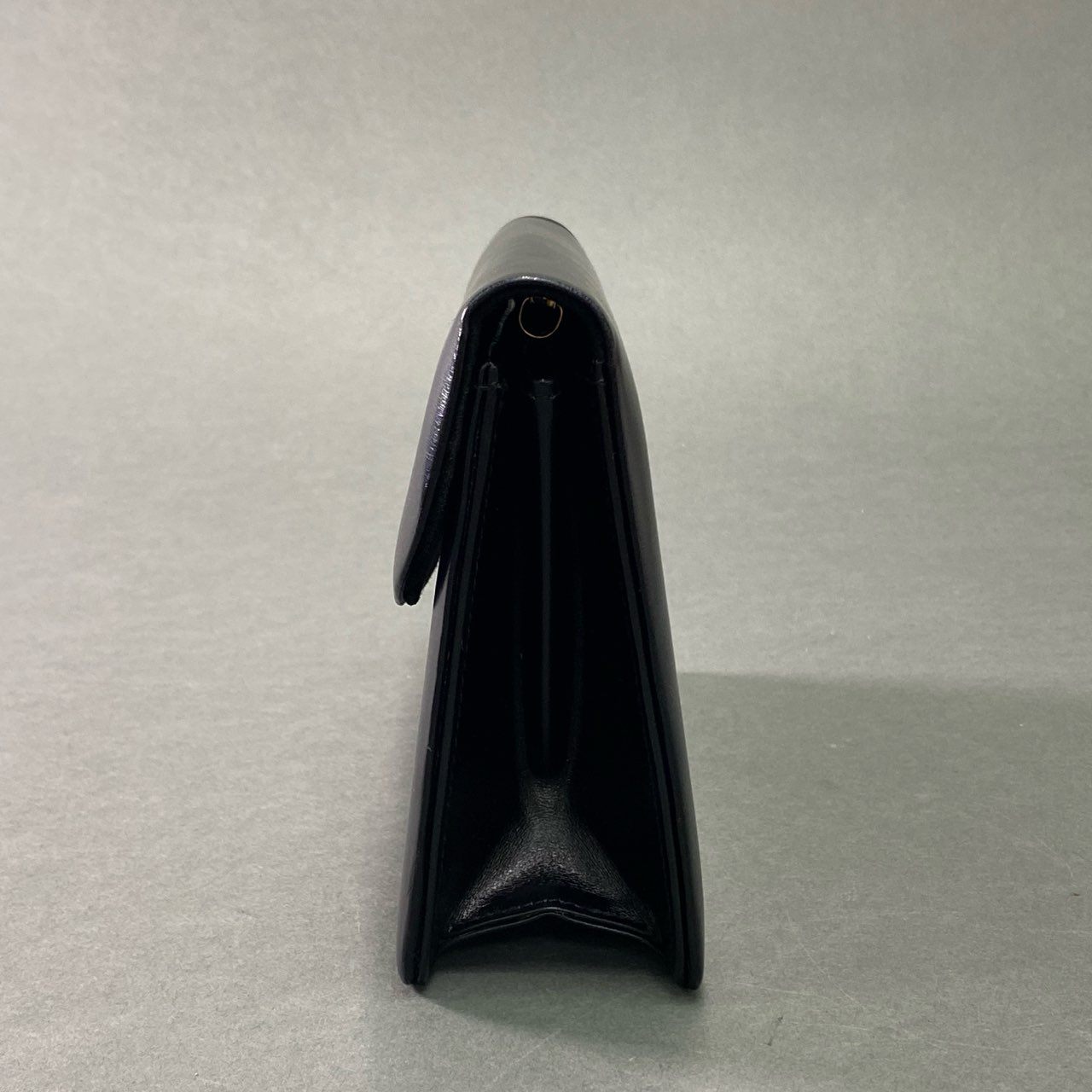Ab7 LAUNER LONDON ロウナー クラッチバッグ ショルダーバッグ 2way フォーマル ゴールド ロゴプレート 保存袋付属 ブラック 本革