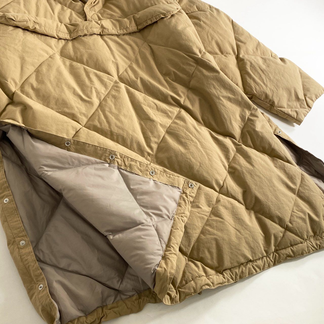 87i1 定価¥81,400 KAPTAIN SUNSHINE キャプテンサンシャイン Down Field Anorak ダウンフィールド アノラックコート KS6FCO07 38 ベージュ キルティング