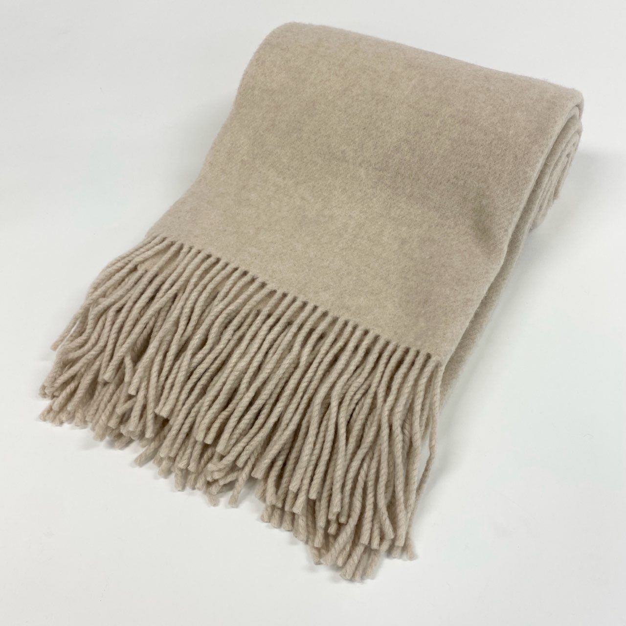 a5 ASAUCE MELER アソースメレ 大判 マフラー ストール ベージュ フリンジ ボリューム◎ 日本製 WOOL ウール MADE IN JAPAN